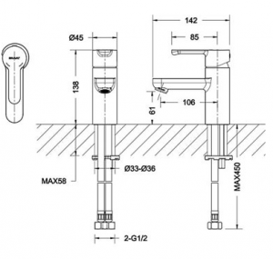 Vòi rửa lavabo cảm ứng Bravat D661CP-1-ENG